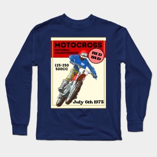 Vintage Motorcycle Motocross Red Bud 1975 Long Sleeve T-Shirt